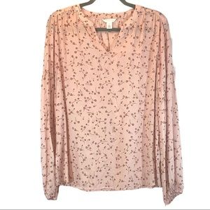 Caslon size M pink long sleeve BOHO peasant blouse